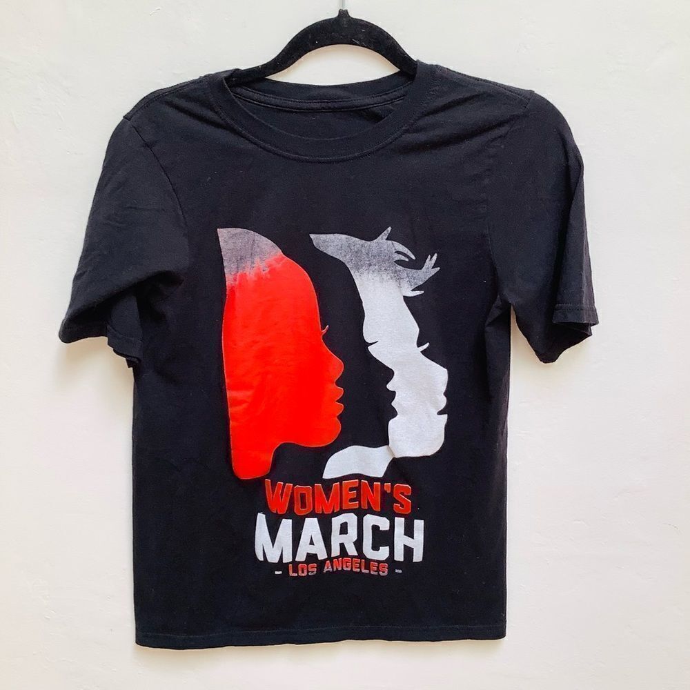 WOMENS MARCH LOS ANGELES TEE BLACK SIZE XL CREW NECK NWOT